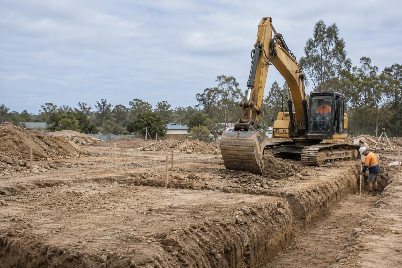 Illustrative footing excavation in a Brisbane setting