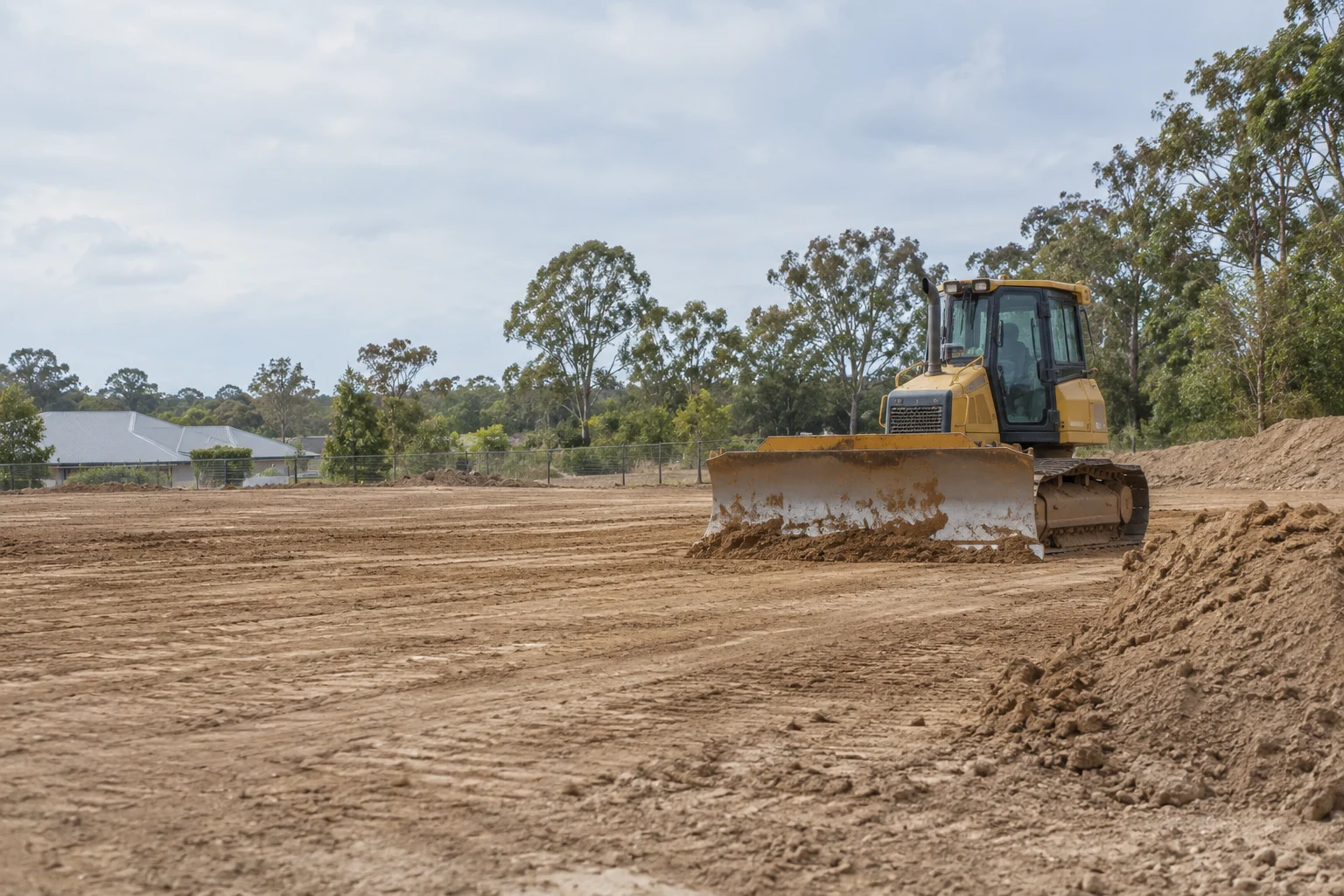 Illustrative site regrading in a Brisbane setting